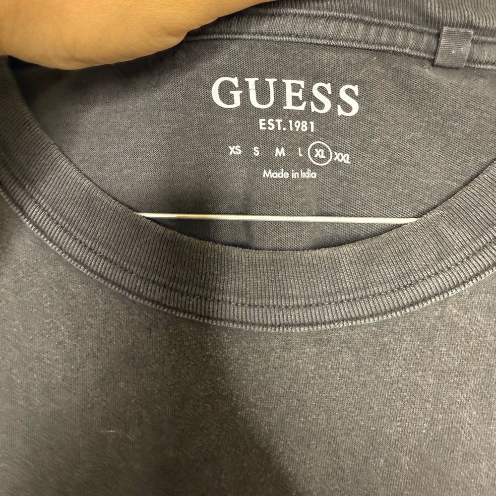 Guess Charcoal Crewneck Tee with Logo - Picture 3 of 5